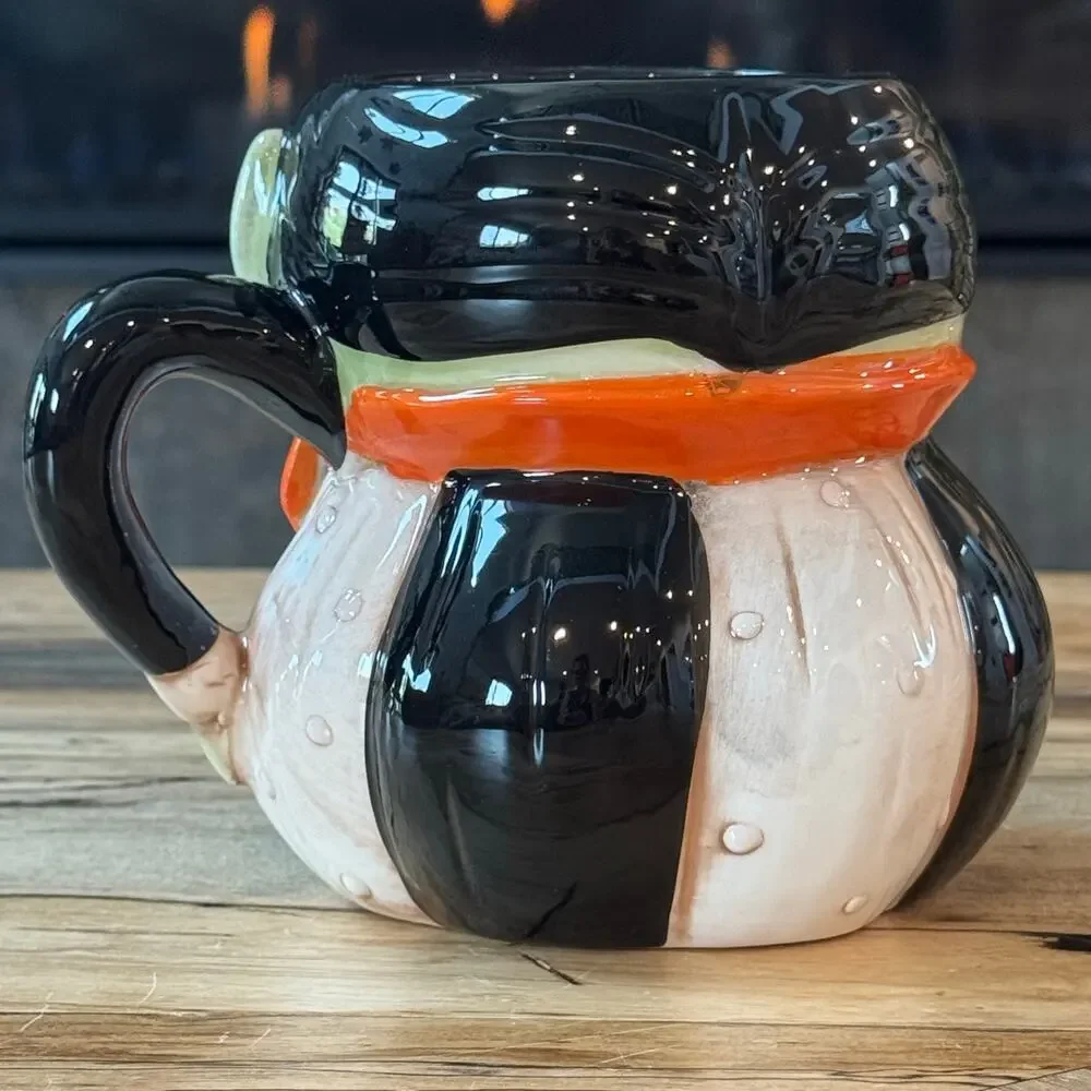 Johanna Parker Transpac Halloween Vampire Dracula Pumpkin Peep Mug Folk Art Fall